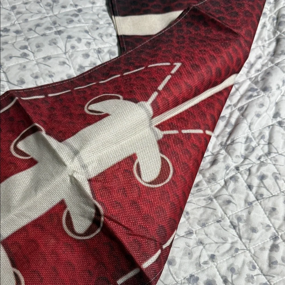 Red and White Football Design Table Runner